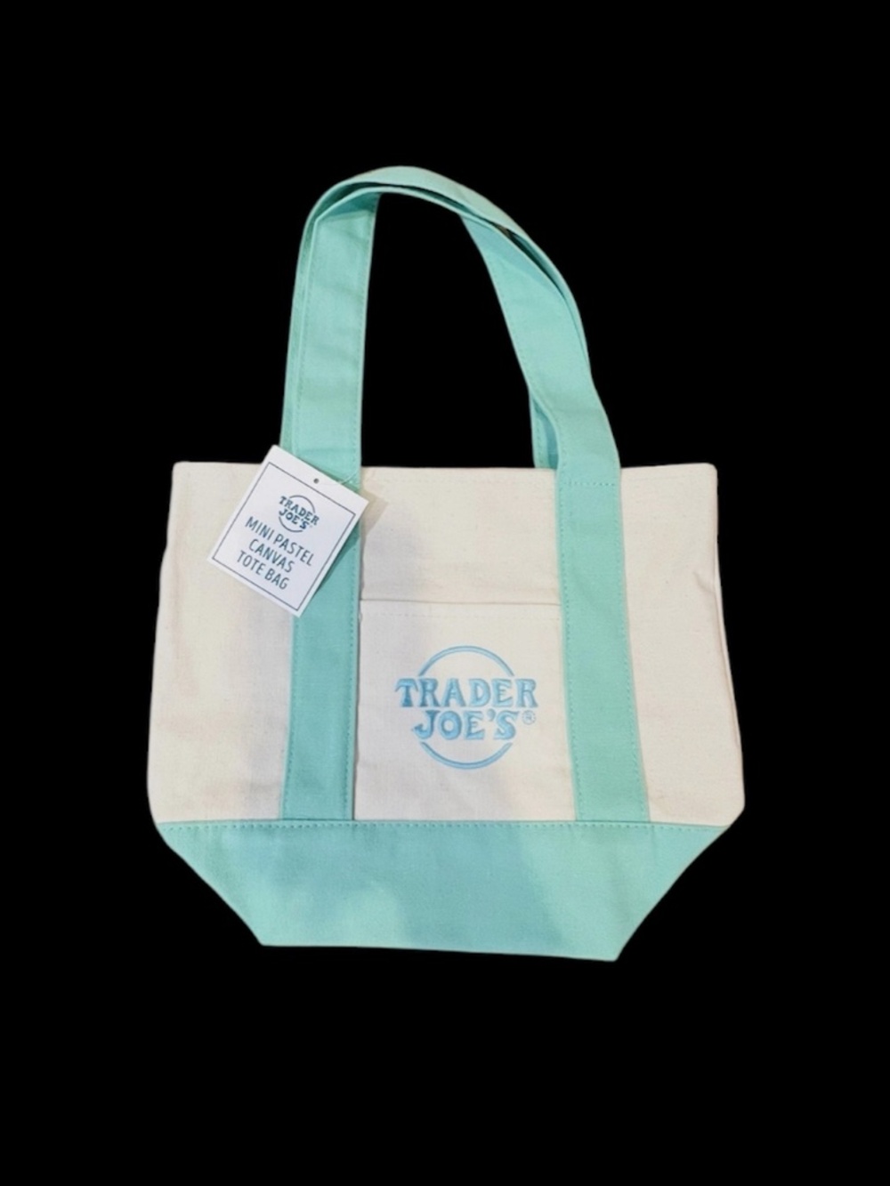 🔥Limited Edition!🔥 Trader Joe’s Pastel Green Canvas Mini Tote Bag 2026 NWT!